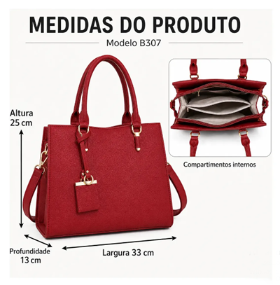 Bolsa Feminina Ombro Transversal Pu Preta Casual Elegante - Imagem 3
