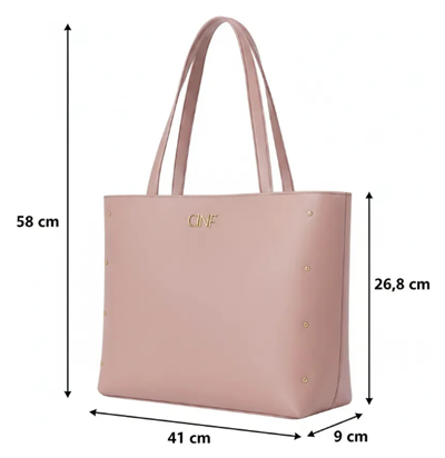 Kit Bolsas Feminina Sacola Transversal Tira Colo Carteira Cor Rosê