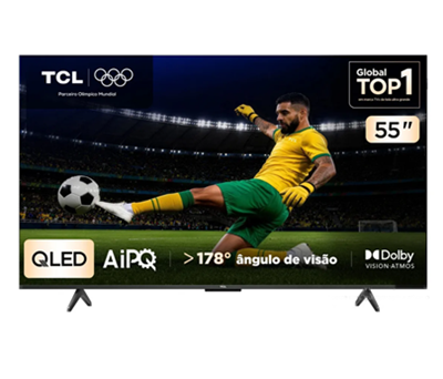 Smart TV TCL 55 Polegadas QLED 4K P7K WiFi Bluetooth Google TV HDR10+ Dolby Atmos Dolby Vision 55P7K