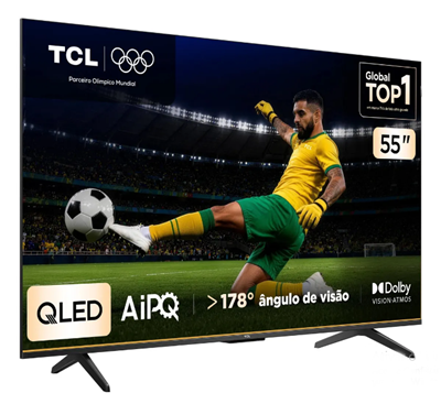 Smart TV TCL 55 Polegadas QLED 4K P7K WiFi Bluetooth Google TV HDR10+ Dolby Atmos Dolby Vision 55P7K