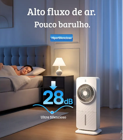 Climatizador Evaporativo Portátil ICED ColdPro6 6L Água e Gelo Ar Frio Silencioso 28dB