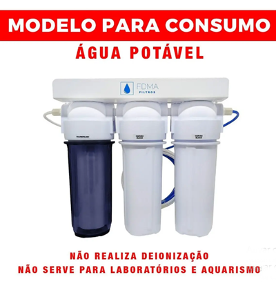 Filtro de Água Potável FDMA Filtros 3 Estágios com Carvão e Polipropileno