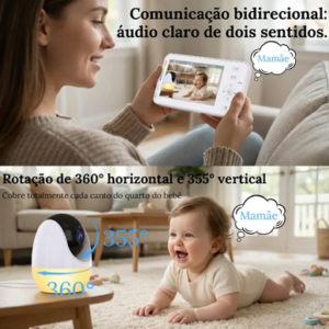 Babá Eletrônica Wi-fi 4.3 1080p Ptz 4x Vox Sd Slot Olanenem