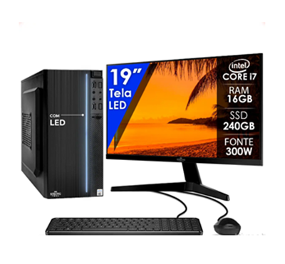 Computador Completo I7 16gb Ssd 240gb Monitor 19 Strong Tech