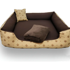 Cama Berço Grande 70x70 Gv Enxovais Caminhas Pet Marrom com Manta e Travesseiro