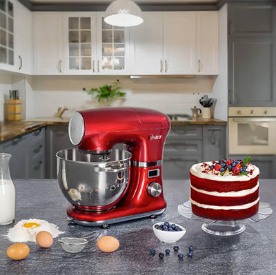 Batedeira Planetária Digital Oster Bowl Inox 5l Cor Vermelho