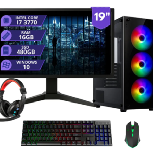 Pc Gamer Completo I7 3.4ghz 16gb Ssd 480gb 500w Monitor 19