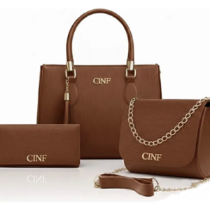 Kit Bolsas Feminina Transversal Média + Tira Colo + Carteira Cor Caramelo