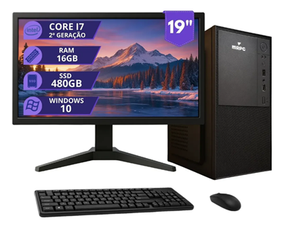 Pc Computador Completo Intel I7 16gb Ssd 480gb Monitor 19
