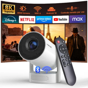 Projetor Magcubic HY300Pro+ 8K para Home Theater, com Android 14, Dual WiFi 6 e Bluetooth 5.4