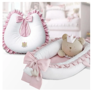 Ninho Redutor+amamentar C/ Alm. Decorativa Percal 180 Fios
