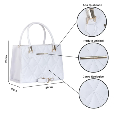 Bolsa Média Feminina Casual Quadrada Bordada Mão Transversal
